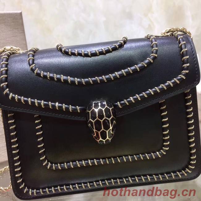 BVLGARI mini Shoulder Bag Calfskin Leather BG22889 black