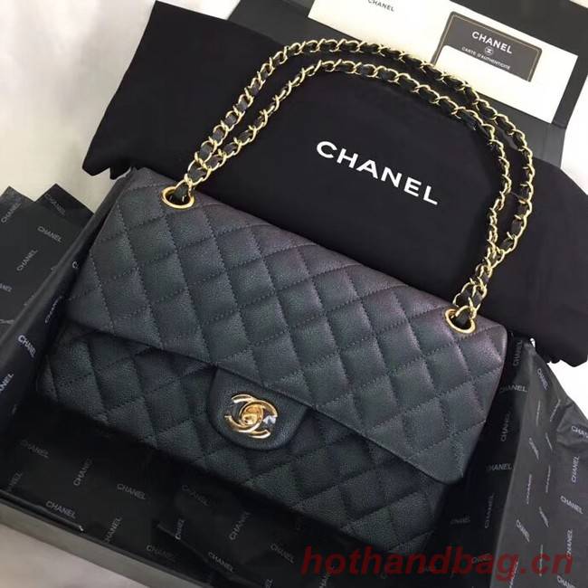 Chanel Calfskin & Gold-Tone Metal A01112 black