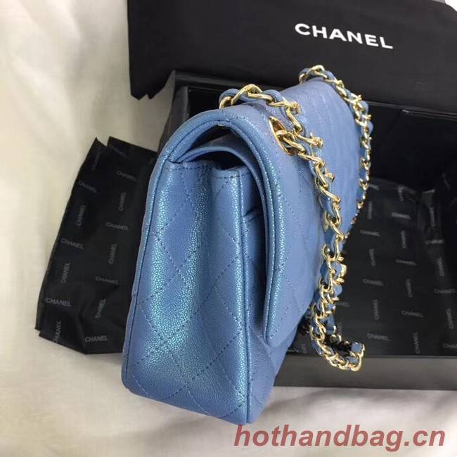 Chanel Calfskin & Gold-Tone Metal A01112 blue