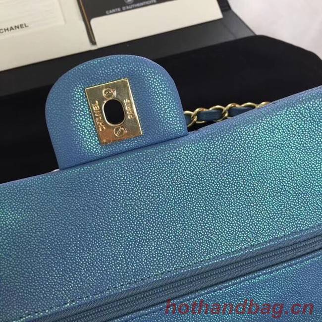 Chanel Calfskin & Gold-Tone Metal A01112 blue