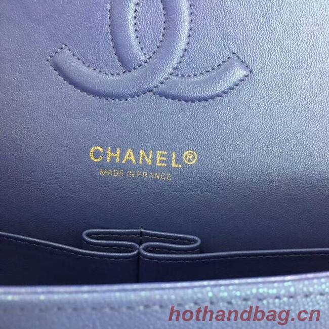 Chanel Calfskin & Gold-Tone Metal A01112 blue