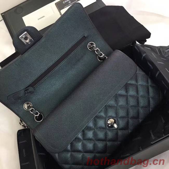 Chanel Calfskin & Silver-Tone Metal A01112 black