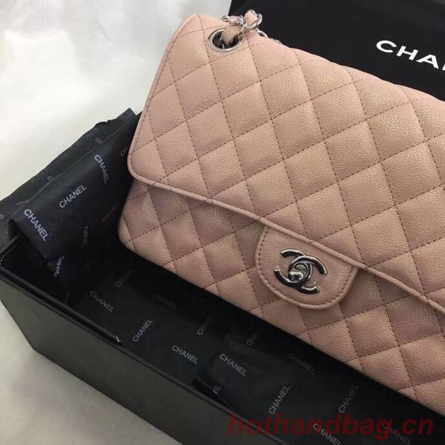 Chanel Calfskin & Silver-Tone Metal A01112 nude