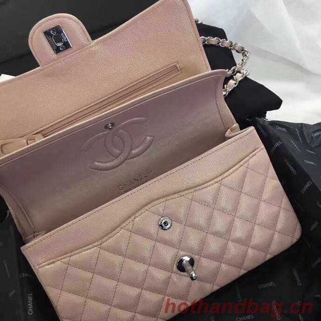 Chanel Calfskin & Silver-Tone Metal A01112 nude