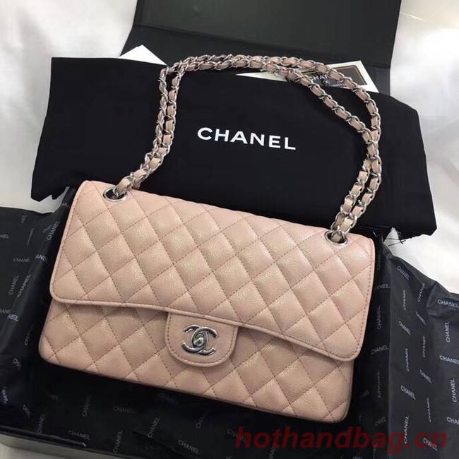 Chanel Calfskin & Silver-Tone Metal A01112 nude