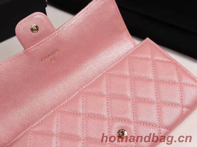 Chanel Calfskin Leather & Gold-Tone Metal A80758 pink