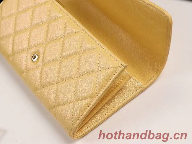 Chanel Calfskin Leather & Gold-Tone Metal A80758 yellow