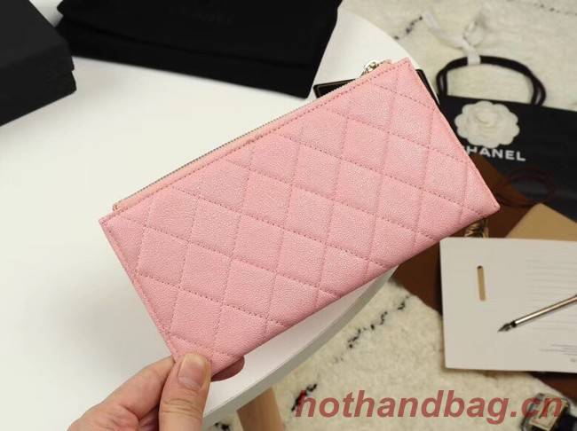 Chanel Calfskin Leather & Gold-Tone Metal A84107 light pink