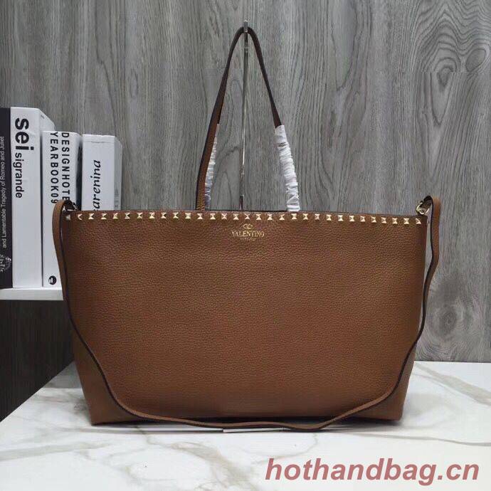 VALENTINO Origianl Leather Bag V2088 Brown