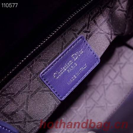 Dior lucky badges Original sheepskin Tote Bag A88035 dark blue