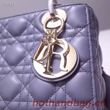 Dior lucky badges Original sheepskin Tote Bag A88035 dark grey