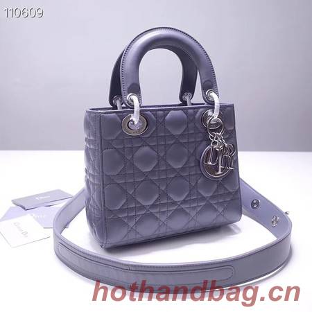 Dior lucky badges Original sheepskin Tote Bag A88035 dark grey