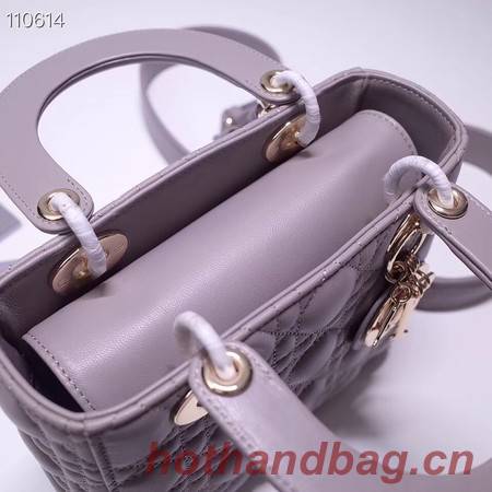 Dior lucky badges Original sheepskin Tote Bag A88035 grey