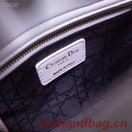 Dior lucky badges Original sheepskin Tote Bag A88035 white