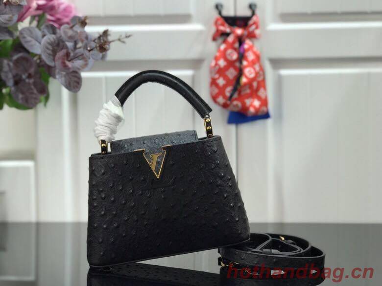 Louis vuitton original Ostrich pattern CAPUCINES BB M94587 Eau de Black