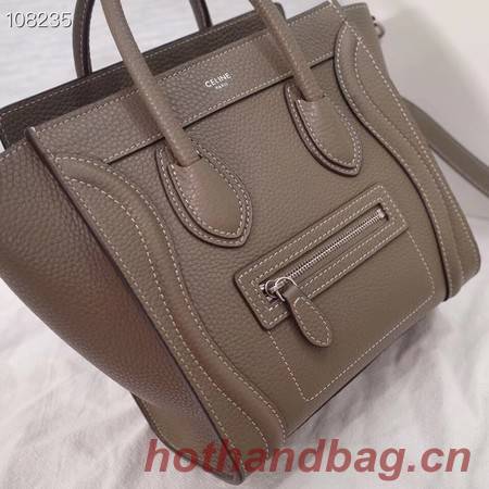 CELINE NANO LUGGAGE BAG IN LAMINATED LAMBSKIN 189244-6