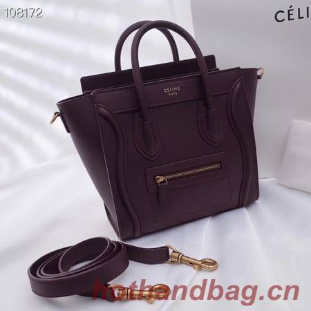 CELINE NANO LUGGAGE BAG IN LAMINATED LAMBSKIN 189244-10