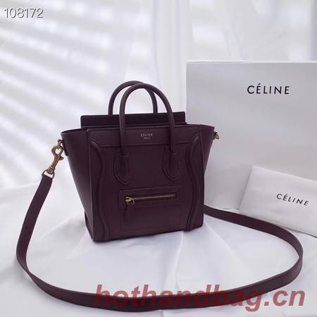 CELINE NANO LUGGAGE BAG IN LAMINATED LAMBSKIN 189244-10