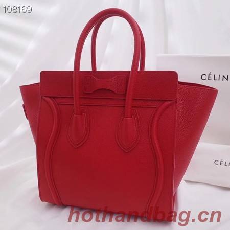 CELINE MICRO LUGGAGE HANDBAG IN LAMINATED LAMBSKIN 167793-10