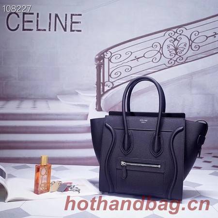 CELINE MICRO LUGGAGE HANDBAG IN LAMINATED LAMBSKIN 167793-7