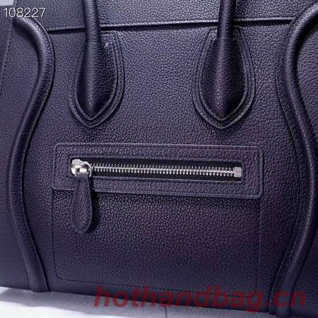 CELINE MICRO LUGGAGE HANDBAG IN LAMINATED LAMBSKIN 167793-7