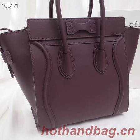 CELINE MICRO LUGGAGE HANDBAG IN LAMINATED LAMBSKIN 167793-9