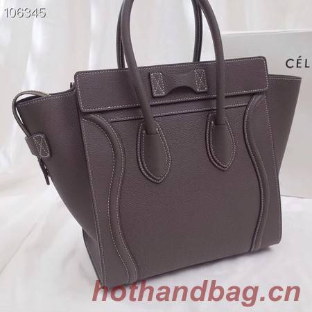 CELINE MICRO LUGGAGE HANDBAG IN LAMINATED LAMBSKIN 167793-14