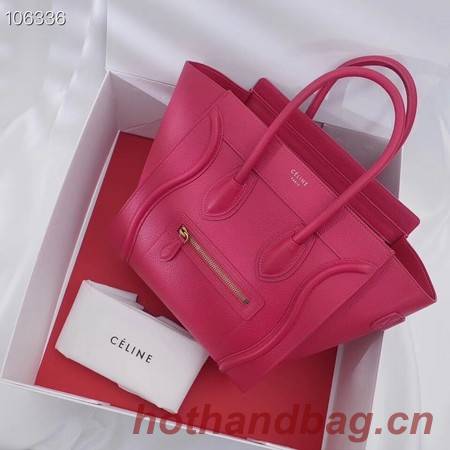 CELINE MICRO LUGGAGE HANDBAG IN LAMINATED LAMBSKIN 167793-16