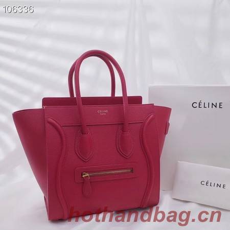 CELINE MICRO LUGGAGE HANDBAG IN LAMINATED LAMBSKIN 167793-16