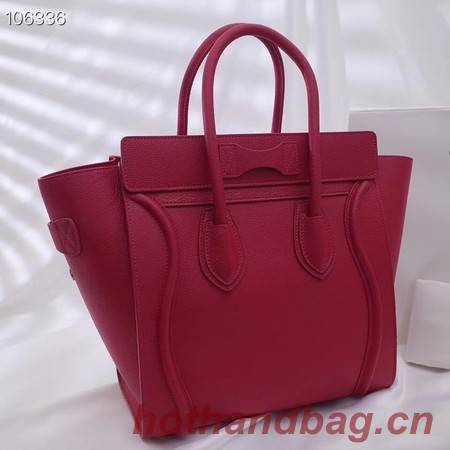 CELINE MICRO LUGGAGE HANDBAG IN LAMINATED LAMBSKIN 167793-16