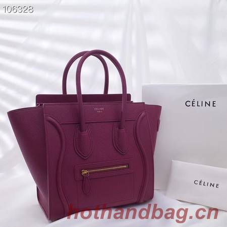 CELINE MICRO LUGGAGE HANDBAG IN LAMINATED LAMBSKIN 167793-18