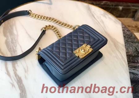 Boy Chanel Flap Shoulder Bag Leather A67085 blue