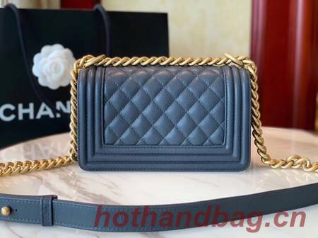 Boy Chanel Flap Shoulder Bag Leather A67085 blue