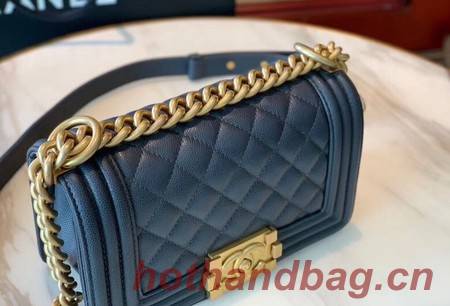 Boy Chanel Flap Shoulder Bag Leather A67085 blue