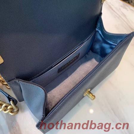 Boy Chanel Flap Shoulder Bag Leather A67085 blue