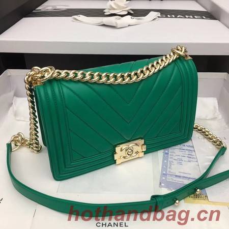 Chanel Boy Flap Shoulder Bag Original Sheepskin Leather A67086 green