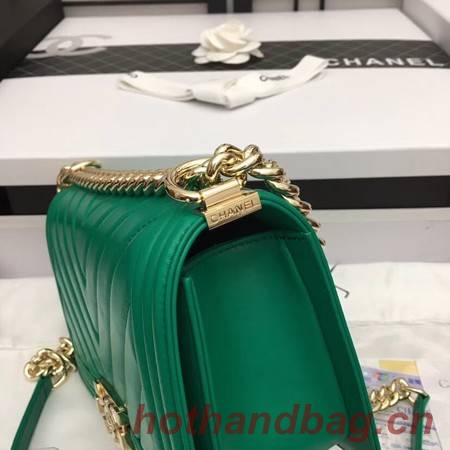 Chanel Boy Flap Shoulder Bag Original Sheepskin Leather A67086 green