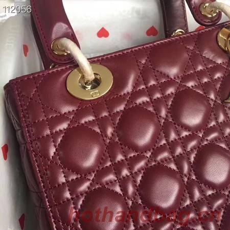 LADY DIOR LAMBSKIN BAG CAL44550 burgundy