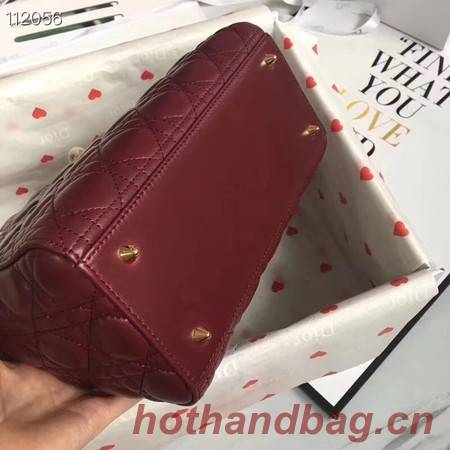 LADY DIOR LAMBSKIN BAG CAL44550 burgundy