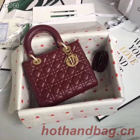 LADY DIOR LAMBSKIN BAG CAL44550 burgundy