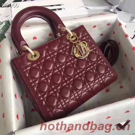 LADY DIOR LAMBSKIN BAG CAL44550 burgundy