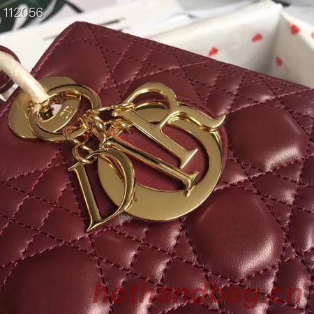 LADY DIOR LAMBSKIN BAG CAL44550 burgundy