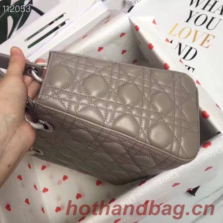 LADY DIOR LAMBSKIN BAG CAL44550 grey&silver-tone metal