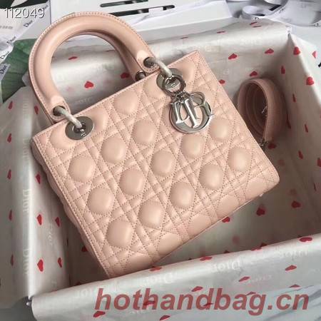 LADY DIOR LAMBSKIN BAG CAL44550  pink&silver-tone metal