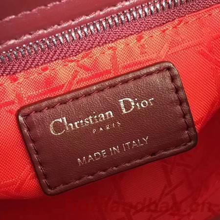 MINI LADY DIOR SATIN BAG M0505O burgundy