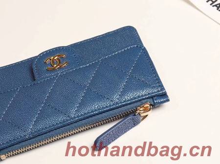 Chanel classic card holder AP0374 blue