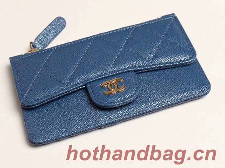 Chanel classic card holder AP0374 blue