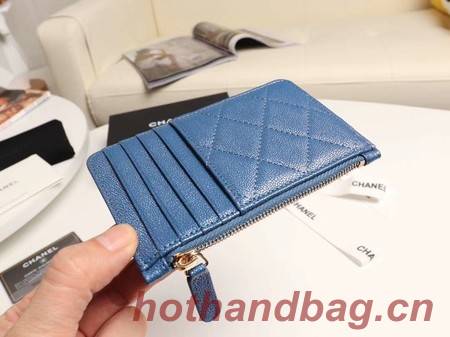 Chanel classic card holder AP0374 blue