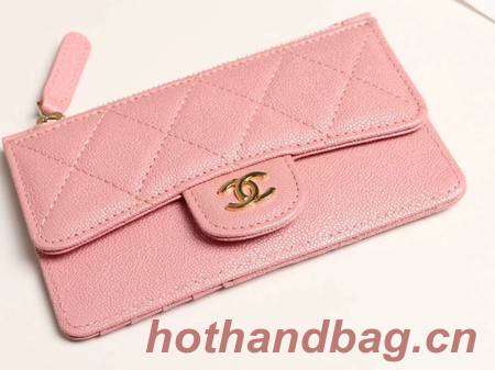 Chanel classic card holder AP0374 pink