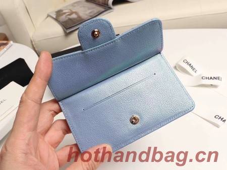 Chanel classic card holder AP0374 sky blue